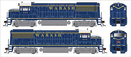 Bowser 25183 HO Scale GE U25B Phase IIa - LokSound and DCC -- Wabash 509 (blue, yellow, gray)