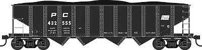 Bowser 38019 N Scale PRR Class H21a 4-Bay Hopper - Ready to Run -- Penn Central 432617 (Class H5, black)