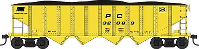 Bowser 38022 N Scale PRR Class H21a 4-Bay Hopper - Ready to Run -- Penn Central 32094 (MOW, yellow)