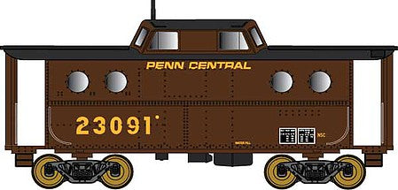 Bowser 38056 N Scale PRR Class N5C Steel Cabin Car (Caboose) - Ready to Run -- Penn Central 23091 (PP&L Coal Service, Boxcar Red, black)