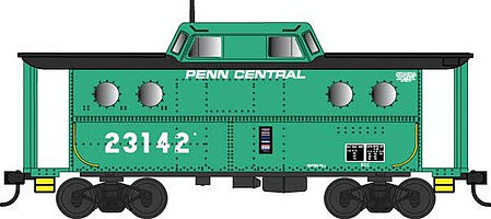 Bowser 38057 N Scale PRR Class N5C Steel Cabin Car (Caboose) - Ready to Run -- Penn Central 23000 (Jade Green, black, white, No Logo)