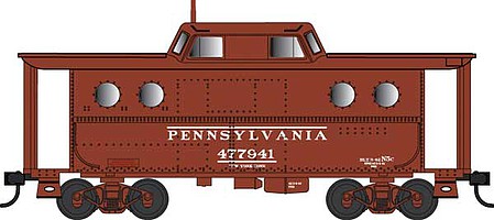 Bowser 38059 N Scale PRR Class N5C Steel Cabin Car (Caboose) - Ready to Run -- Pennsylvania Railroad 477941 (Early NY Zone, Tuscan)