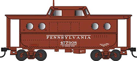 Bowser 38061 N Scale PRR Class N5C Steel Cabin Car (Caboose) - Ready to Run -- Pennsylvania Railroad 477908 (Early Pittsburgh Region, Tuscan)