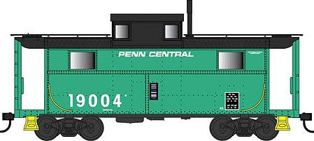 Bowser 38078 N Scale PRR Class N5 Steel Cabin Car (Caboose) - Ready to Run -- Penn Central 19004 (Jade Green, black, white, No Logo)