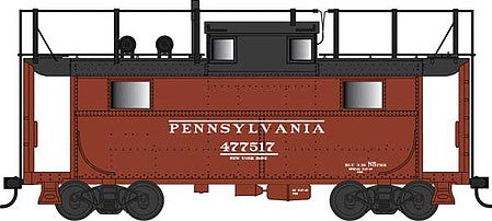 Bowser 38080 N Scale PRR Class N5 Steel Cabin Car (Caboose) - Ready to Run -- Pennsylvania Railroad 477445 (Early Tuscan, black, Train Phone Antenna)