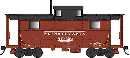 Bowser 38082 N Scale PRR Class N5 Steel Cabin Car (Caboose) - Ready to Run -- Pennsylvania Railroad 477324 (Early Tuscan, black)