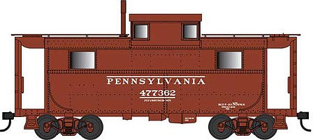 Bowser 38084 N Scale PRR Class N5 Steel Cabin Car (Caboose) - Ready to Run -- Pennsylvania Railroad 477362 (Early Tuscan)