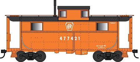 Bowser 38086 N Scale PRR Class N5 Steel Cabin Car (Caboose) - Ready to Run -- Pennsylvania Railroad Focal Orange 477421 (Focal Orange, Plain Keystone)