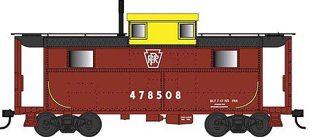 Bowser 38088 N Scale PRR Class N5 Steel Cabin Car (Caboose) - Ready to Run -- Pennsylvania Railroad 478517 (Tuscan, Plain Keystone, yellow Cupola)