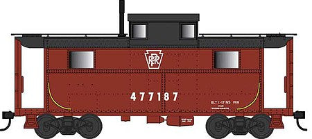 Bowser 38090 N Scale PRR Class N5 Steel Cabin Car (Caboose) - Ready to Run -- Pennsylvania Railroad 477222 (Tuscan, black, Plain Keystone)