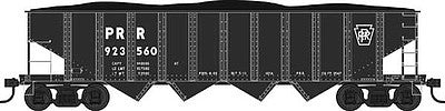 Bowser 42034 HO Scale Class H21a 4-Bay Hopper - Ready to Run -- Pennsylvania Railroad 923637 (black, Block PRR Initials, Keystone)