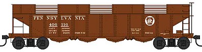 Bowser 42056 HO Scale Class H22 4-Bay Hopper - Ready to Run -- Pennsylvania Railroad #406116 (Tuscan, Circle Keystone)