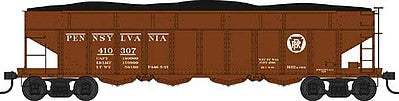 Bowser 42063 HO Scale Class H22a 4-Bay Hopper with Clamshell Doors - Ready to Run -- Pennsylvania Railroad 410381 (Tuscan, Circle Keystone)