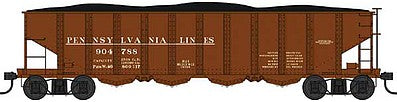 Bowser 42072 HO Scale Class H21 4-Bay Hopper with Clamshell Doors - Ready to Run -- Pennsylvania Railroad 904822 (Tuscan, Early C and PRR Lines Lettering)