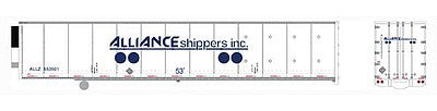 Bowser 42081 HO Scale 53' Duraplate RoadRailer Trailer with Reefer Unit - Ready to Run -- Alliance 553514 (white, blue, black)