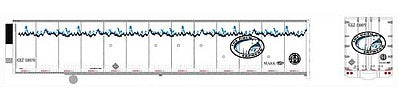 Bowser 42087 HO Scale 53' Duraplate RoadRailer Trailer with Reefer Unit - Ready to Run -- Burlington Northern Santa Fe 530079 (white, blue, black, Icicles, Polar Bear