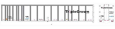 Bowser 42107 HO Scale 53' Platewall RoadRailer Trailer - Ready to Run -- Norfolk Southern Triple Crown 463002 (white, black, red, Medium Logo)