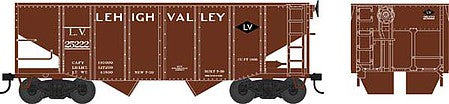 Bowser 42268 HO Scale 55-Ton Fishbelly Hopper - Ready to Run -- Lehigh Valley 25302 (Boxcar Red, black Diamond Logo)