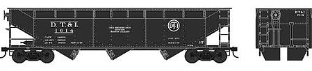 Bowser 42298 HO Scale 70-Ton Offset Hopper - Ready to Run -- Detroit, Toledo & Ironton 1638 (black)