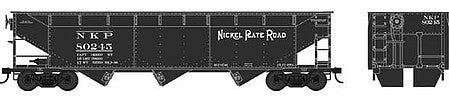 Bowser 42301 HO Scale 70-Ton Offset Hopper - Ready to Run -- Nickel Plate Road 80302 (black)