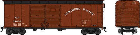 Bowser 42326 HO Scale Class X-31a 40' Double-Door Flush-Roof Boxcar - Ready to Run -- Northern Pacific #39087 (Boxcar Red, black)