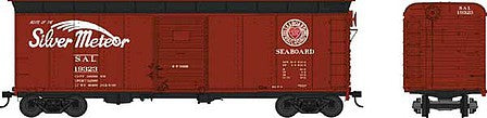 Bowser 42331 HO Scale Class X-31a 40' Single-Door Flush-Roof Boxcar - Ready to Run -- Seaboard Air Line 19323 (Boxcar Red, black, Silver Meteor Slogan)