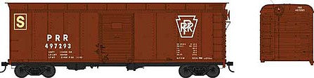 Bowser 42343 HO Scale Class X-31a 40' Inset-Roof Single-Door Boxcar - Ready to Run -- Pennsylvania Railroad 497293 (Tuscan, Plain Keystone, Stores Service)