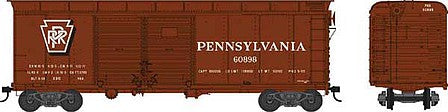 Bowser 42346 HO Scale Class X31a 40' Double-Door Flush-Roof Boxcar - Ready to Run -- Pennsylvania Railroad 60898 (Tuscan, Shadow Keystone)