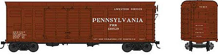 Bowser 42352 HO Scale Class K11 40' Stock Car - Ready to Run -- Pennsylvania Railroad 130529 (Tuscan)