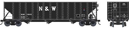 Bowser 42381 HO Scale 100-Ton 3-Bay Open Hopper - Ready to Run - Executive Line -- Norfolk & Western #118469 (Interim; black, Block N&W)