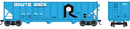 Bowser 42397 HO Scale 100-Ton 3-Bay Open Hopper - Ready to Run - Executive Line -- Rock Island 701050 (blue, black, white)