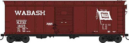 Bowser 42461 HO Scale 40' Single-Door Steel Boxcar - Ready to Run -- Wabash NJI&I 1605 (Boxcar Red, Flour Loading, Flag Logo)