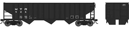Bowser 42493 HO Scale 70-Ton 14-Panel 3-Bay Hopper - Ready to Run -- Montour 568 (black, white)