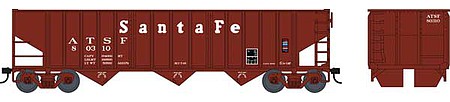 Bowser 42501 HO Scale 70-Ton 14-Panel 3-Bay Hopper - Ready to Run -- Santa Fe 80316 (Boxcar Red, white, Large Cooper Lettering)