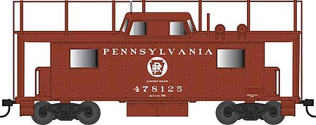 Bowser 42513 HO Scale PRR Class N8 Steel Center-Cupola Cabin Car (Caboose) - Ready to Run -- Pennsylvania Railroad 478125 (Chesapeake, Tuscan, Antenna, Circle Keystone)
