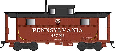 Bowser 42564 HO Scale PRR Class N5 Steel Cabin Car (Caboose) - Ready to Run -- Pennsylvania Railroad 477016 (Lake Region, Tuscan, black, Shadow Keystone)