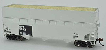 Bowser 42599 HO Scale 70-Ton Offset-Side Wood Chip Hopper with Flat Side Extensions - Ready to Run -- Gulf & Mississippi #501601 (Built 4-49, gray)