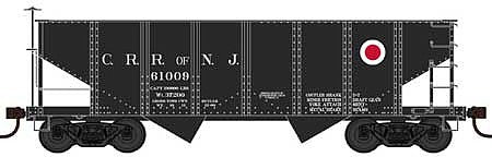 Bowser 42624 HO Scale PRR Class GLa 2-Bay Open Hopper - Ready to Run -- Central Railroad of New Jersey 61134 (Built 12-09, black, red dot)