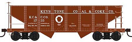 Bowser 42629 HO Scale PRR Class GLa 2-Bay Open Hopper - Ready to Run -- Keystone Coal & Coke 1756 (Built 10-05, Tuscan, Circle Keystone)