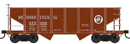 Bowser 42637 HO Scale PRR Class GLa 2-Bay Open Hopper - Ready to Run -- Pennsylvania Railroad 675166 (Built 2-05, Tuscan, Circle Keystone)