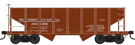 Bowser 42642 HO Scale PRR Class GLa 2-Bay Open Hopper - Ready to Run -- Pennsylvania Railroad #263701 (Built 6-06; Early Scheme; Tuscan)