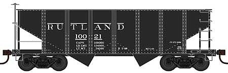 Bowser 42657 HO Scale PRR Class GLa 2-Bay Open Hopper - Ready to Run -- Rutland 10077 (Built 1-15, black)