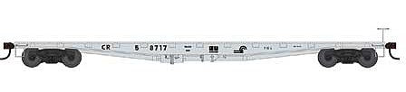 Bowser 42658 HO Scale Class F30a 50' Flatcar - Ready to Run -- Conrail 58714 (MOW Gray, Built 10-34)