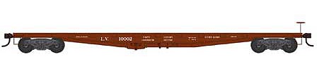 Bowser 42661 HO Scale 50' Flatcar - Ready to Run -- Lehigh Valley 10002 (Boxcar Red, BuiltBowser 50)
