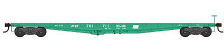Bowser 42664 HO Scale Class F30a 50' Flatcar - Ready to Run -- Penn Central 701711 (Jade Green, Built 10-34)