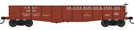 Bowser 42674 HO Scale GS 40' Gondola - Ready to Run -- Grand Rapids and Indiana 2972 (Boxcar Red, Built 10-03)