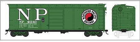 Bowser 42732 HO Scale 40' Single-Door Boxcar - Ready to Run -- Northern Pacific 48189 (1967 pre-merger green, Built 9-47 Repack 3-67)