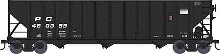 Bowser 42888 HO Scale 100-Ton 3-Bay Open Hopper - Ready to Run -- Penn Central 480359 (black, Small Logo)