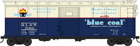 Bowser 42903 HO Scale 40' Single-Door Steel Boxcar - Ready to Run -- Delaware, Lackawanna & Western 51500 (blue, white, Blue Coal Markings)
