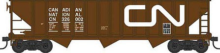 Bowser 42906 HO Scale 70-Ton 12-Panel 3-Bay Hopper - Ready to Run -- Canadian National 326101 (Built 1964, Boxcar Red, Large Noodle Logo)